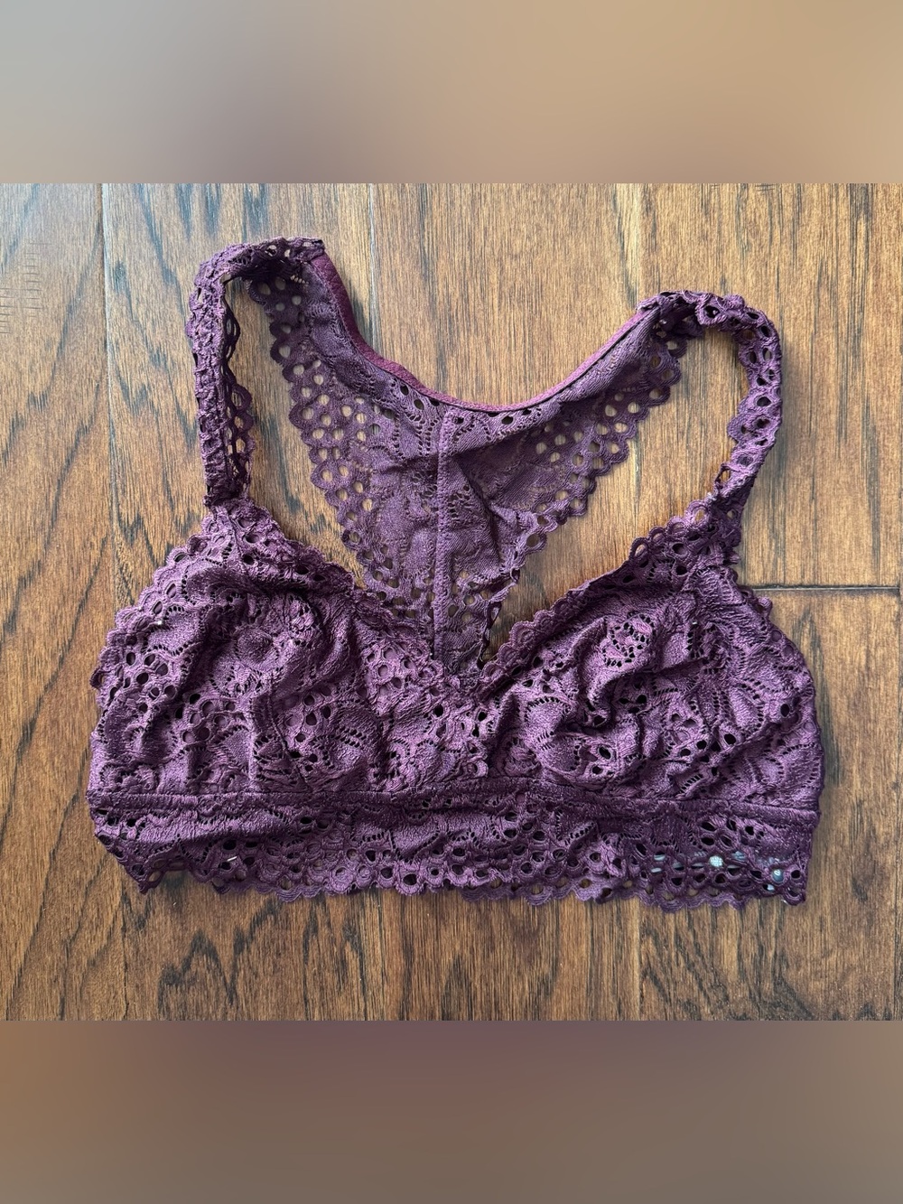 Aerie plum lace racerback bralette Size L